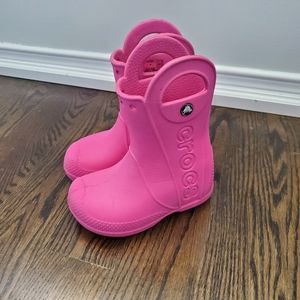Crocs Pink Rain Boots Size C8